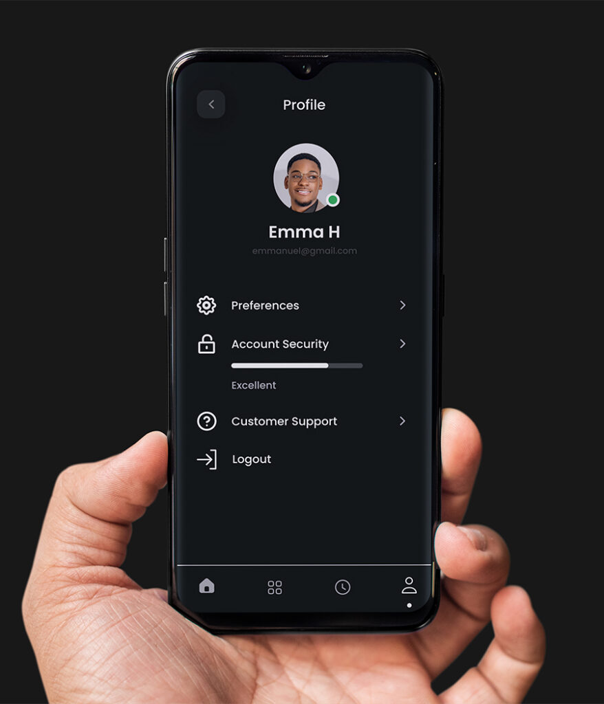 Rutherford AI Mobile App Profile UI by invollv
